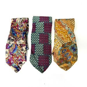 100% Silk Italian Printed Necktie Tie Vintage Retro Print Unique Paco Rabanne